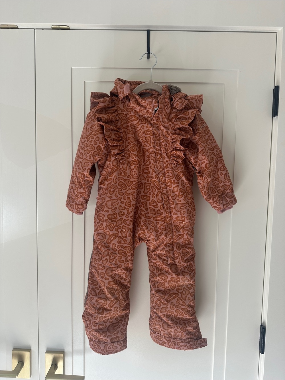 En Fant Girls Pink Leopard Glitter Snowsuit 18M / Size 86 3M Thinsulate